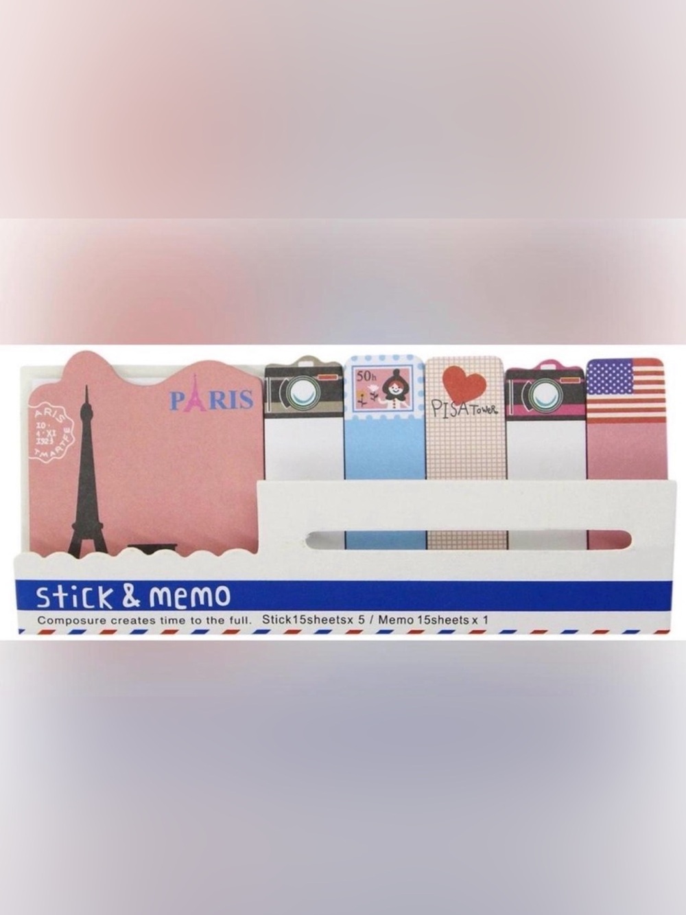 $2 Paris Stick & Memo Set $2 WITH ANY $10 ORDER OR MORE